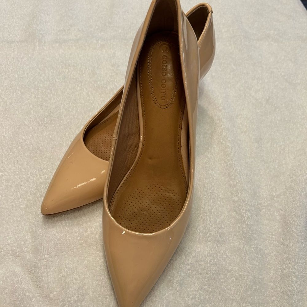 Corso Como Beige Patent Heels